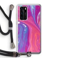 Paarse stroom: Huawei P40 Transparant Hoesje met koord