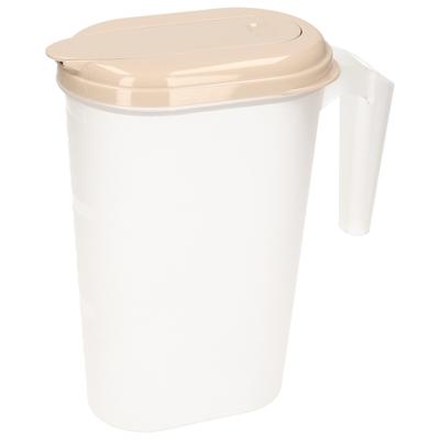 Plasticforte Waterkan - Sapkan - transparant/taupe - met deksel - 1.6 liter - kunststof