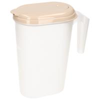 Plasticforte Waterkan - Sapkan - transparant/taupe - met deksel - 1.6 liter - kunststof