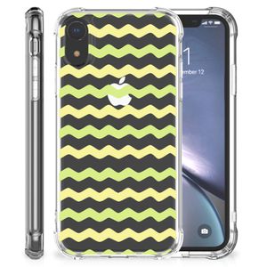 Apple iPhone Xr Doorzichtige Silicone Hoesje Waves Yellow