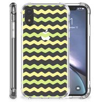 Apple iPhone Xr Doorzichtige Silicone Hoesje Waves Yellow - thumbnail