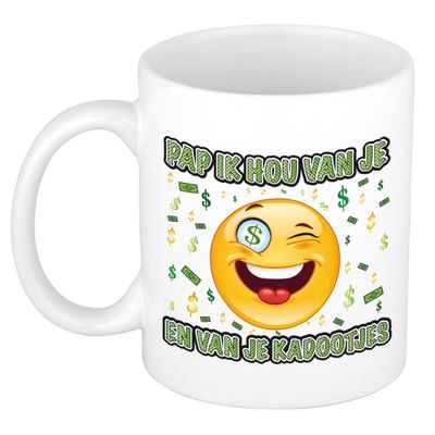 Cadeau mok/beker - kadootjes - wit - 300 ml - Vaderdag / verjaardag