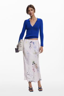 Lange rok met strepen - WHITE - S