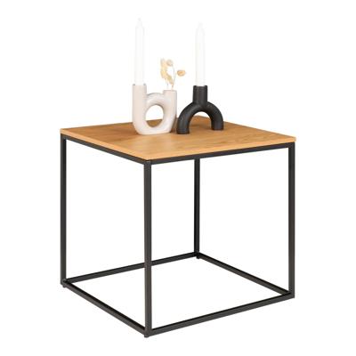 Taylor - sidetable - zwart - staal en eikenhout - 45x45x45 cm