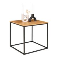 Taylor - sidetable - zwart - staal en eikenhout - 45x45x45 cm