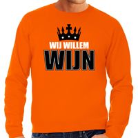 Wij Willem wijn sweater oranje voor heren - Koningsdag truien