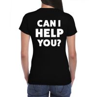 Can I help you tekst t-shirt zwart voor beurzen en evenementen voor dames - thumbnail