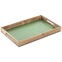 Dienblad Home ESPRIT Groen Natuurlijk Mangohout 43,5 X 27 X 4,5 CM