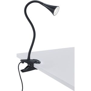 LED Klemlamp - Trion Vipa - 3W - Warm Wit 3000K - Glans Zwart - Kunststof