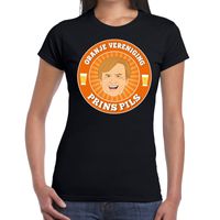 Oranje vereniging Prins Pils t-shirt zwart dames