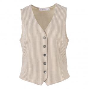 Enjoy - Beige | Dames | Gilet | Beige | XL | regular | Kamst mode
