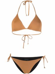 Fisico bikini dos-nu à design réversible - Marron