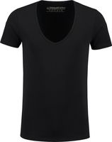 ShirtsofCotton Heren T-shirt Zwart Extra Diepe V-hals 2-Pack - thumbnail