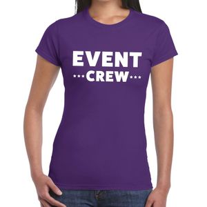 Event crew / personeel tekst t-shirt paars dames