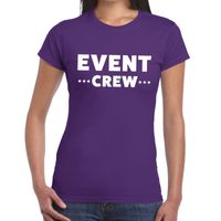 Event crew / personeel tekst t-shirt paars dames - thumbnail