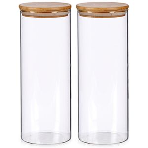 Set van 4x stuks glazen luxe keuken voorraadpot/voorraadbus 1800 ml