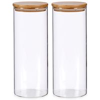 Set van 4x stuks glazen luxe keuken voorraadpot/voorraadbus 1800 ml