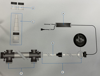 UVC 40-75W. 3 WEG koppelstuk per 2