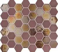 Tegelsample: The Mosaic Factory Valencia hexagon glasmozaïek tegels 28x33 burgundy