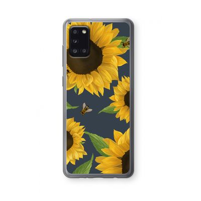 Sunflower and bees: Samsung Galaxy A31 Transparant Hoesje