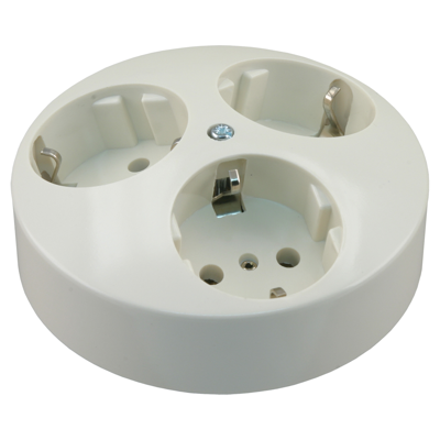 Q-Link Contactdoos | Inbouw | 3-voudig | Met Aanraakbeveiliging | Randaarde | Polarwit - 01.079.56