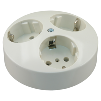 Q-Link Contactdoos | Inbouw | 3-voudig | Met Aanraakbeveiliging | Randaarde | Polarwit - 01.079.56