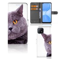 OPPO A73 5G | Telefoonhoesje | Met pasjeshouder | Kat