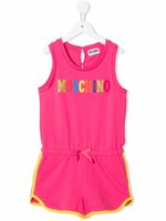 Moschino Kids combishort à logo imprimé - Rose