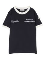 Moncler Enfant t-shirt en coton à logo brodé - Bleu - thumbnail