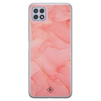 Samsung Galaxy A22 5G siliconen hoesje - Marmer roze