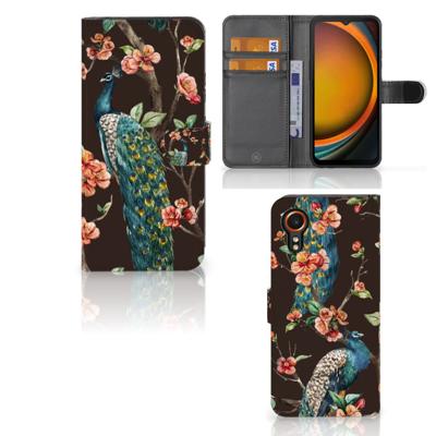 Samsung Galaxy Xcover 7 | Telefoonhoesje | Met pasjeshouder | Pauw met Bloemen