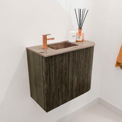 Toiletmeubel Mondiaz Joya Dlux | 51.6 cm | Meubelkleur Shadow | Faye wastafel Arena Wasbak Links | 1 kraangat