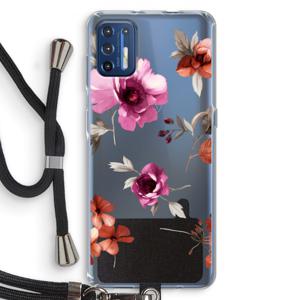 Geschilderde bloemen: Motorola Moto G9 Plus Transparant Hoesje met koord