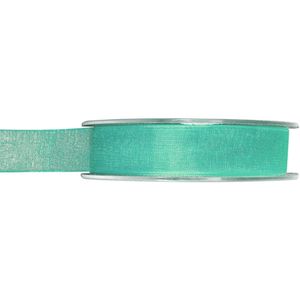 1x Hobby/decoratie mintgroene organza sierlinten 1,5 cm/15 mm x 20 meter