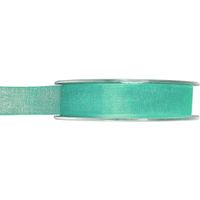 1x Hobby/decoratie mintgroene organza sierlinten 1,5 cm/15 mm x 20 meter