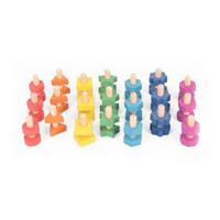 Tickit Houten Moeren & Bouten regenboog 21 stuks