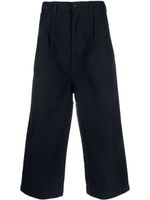 Comme des Garçons Homme pantalon droit en coton à détails plissés - Bleu