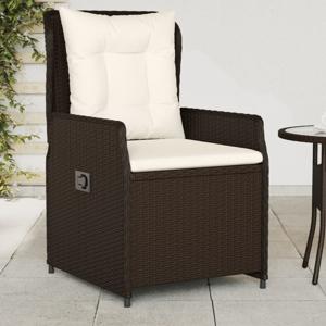 Tuinstoelen 2 st verstelbaar poly rattan bruin