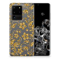 Samsung Galaxy S20 Ultra TPU Case Gouden Bloemen - thumbnail