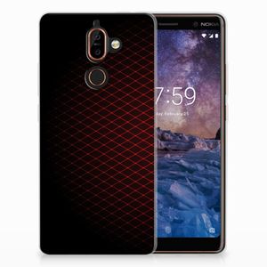 Nokia 7 Plus TPU bumper Geruit Rood