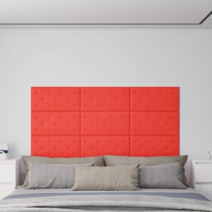 Wandpanelen 12 st 2,16 m 60x30 cm kunstleer rood