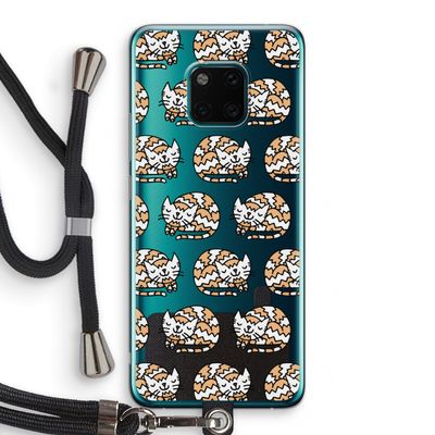 Slapende poes: Huawei Mate 20 Pro Transparant Hoesje met koord