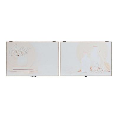 Sleutelkastje DKD Home Decor 8424001797233 Hout Hout MDF Beige 2 Stuks 46 x 6 x 32 cm