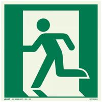 Bord Nooduitgang links FTLM - 150x150 mm zelfklevend.