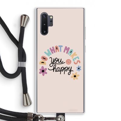 Happy days: Samsung Galaxy Note 10 Plus Transparant Hoesje met koord