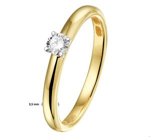 TFT Ring Diamant 0.15ct H SI Bicolor Goud