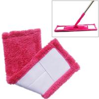 Koraal Flanel hoofd gewatteerde platte vervanging huishoudelijke bedrijf schoonmaken MOP doek Rag (rood)