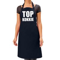 Top kokkie barbeque schort / keukenschort navy voor dames   - - thumbnail