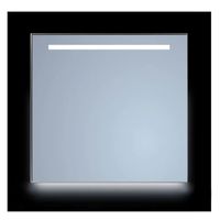 Spiegel Sanicare Q-Mirrors 90x70 cm Vierkant Met Aan De Bovenkant & Onderzijde LED Warm White, Omlijsting Aluminium incl. ophangmateriaal Zonder - thumbnail