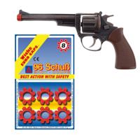 Speelgoed Revolver / pistool met plaffertjes voor een cowboy - metaal - 96 shots - verkleed spullen